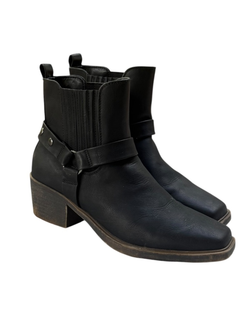 True Craft Women’s Harness Bootie Western Black Pull On Style Size 10M Cowgirl
